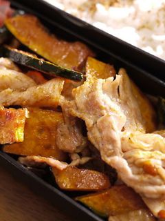 簡単!お弁当に。豚肉かぼちゃ炒め-レシピのメイン写真
