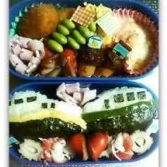 【新幹線Ｅ４系ＭＡＸ＆つばさ　キャラ弁】-レシピのメイン写真