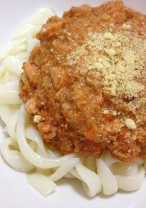 サーモンの豆乳クリーミーミートソース-レシピのメイン写真