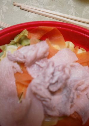 簡単朝ごはん♡キャベツと豚肉蒸し-レシピのメイン写真
