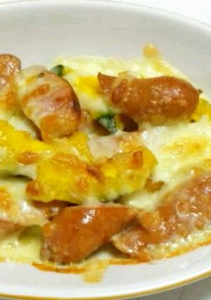 カボチャとウインナーのチーズ焼き-レシピのメイン写真
