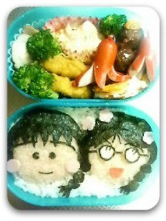 【ちびまるこちゃん&たまちゃんキャラ弁】-レシピのメイン写真