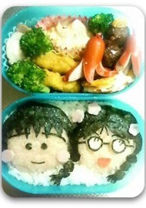 【ちびまるこちゃん＆たまちゃんキャラ弁】-レシピのメイン写真