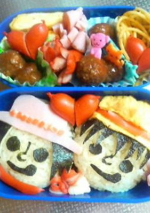 【ルフィ＆エース　キャラ弁】-レシピのメイン写真
