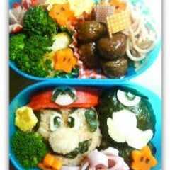 【スーパーマリオ＆キラー　キャラ弁】-レシピのメイン写真