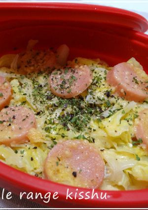 春♪新きゃべつ新玉ねぎ豆乳レンジキッシュ-レシピのメイン写真