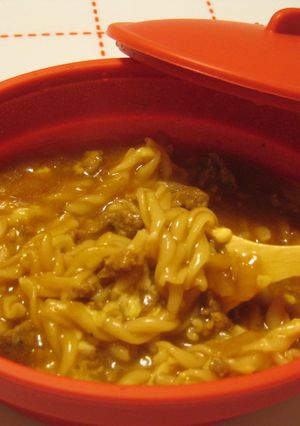 簡単に♪ミートソースでスープスパ風♪-レシピのメイン写真