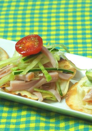 野菜たっぷりの餃子の皮カナッペ-レシピのメイン写真
