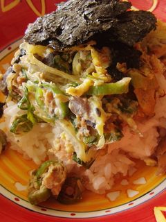 オクラ♡サバ缶♡卵とじ丼-レシピのメイン写真