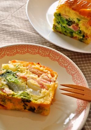 菜の花とベーコンのケークサレ-レシピのメイン写真