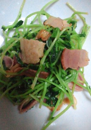 簡単！豆苗のベーコン炒め-レシピのメイン写真