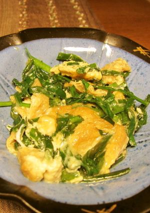 油揚げがいい味出してる　ニラの卵とじ-レシピのメイン写真