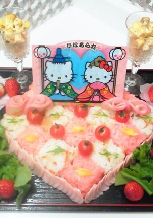 ひな祭り キティーちゃんちらし寿司-レシピのメイン写真