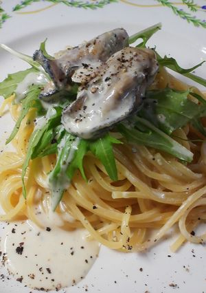 牡蠣と水菜のクリームパスタ！-レシピのメイン写真