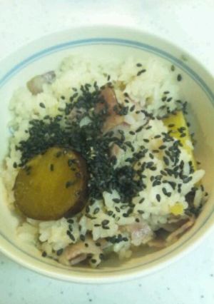 さつま芋とベーコンの炊き込みご飯-レシピのメイン写真