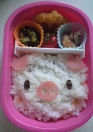 簡単♪ぶたさんのお弁当〈キャラ弁〉-レシピのメイン写真