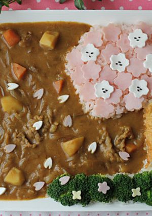 春いっぱい！桜のデコカレー♪-レシピのメイン写真