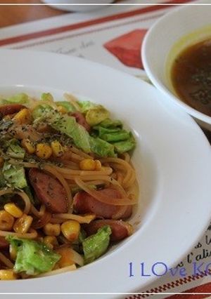 春キャベナポリタンカレーチーズつけパスタ-レシピのメイン写真
