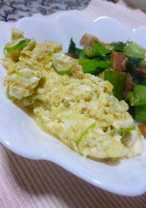 豆腐&ネギ入り　甘めのスクランブルエッグ-レシピのメイン写真