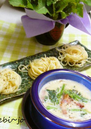 菜の花クリーム　春色つけスパゲティー-レシピのメイン写真