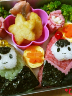 キャラ弁*ひな祭り弁当*-レシピのメイン写真