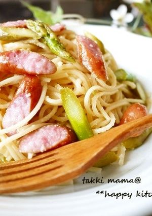 ウィンナーとアスパラの和えるだけパスタ-レシピのメイン写真