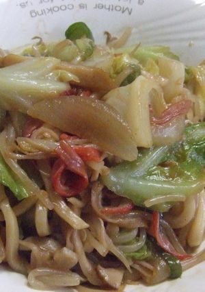 ヘルシー簡単ボリューム焼きうどん-レシピのメイン写真