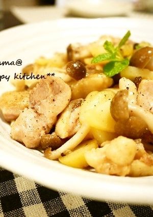鶏肉とじゃが芋のシンプルで美味しい塩炒め-レシピのメイン写真