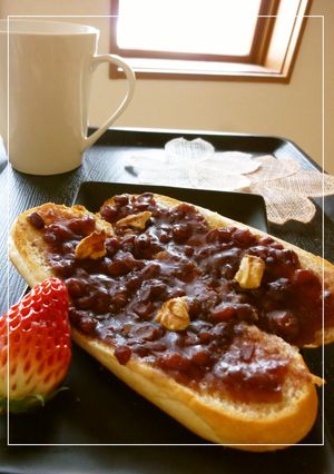 胡桃を乗せた　醤油＆あんトースト-レシピのメイン写真