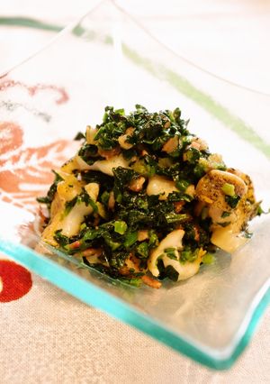 ツブ貝のほうれん草とのバター炒め-レシピのメイン写真