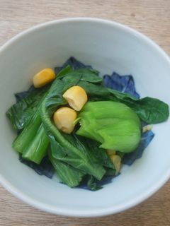 小松菜とコーンの煮びたし-レシピのメイン写真