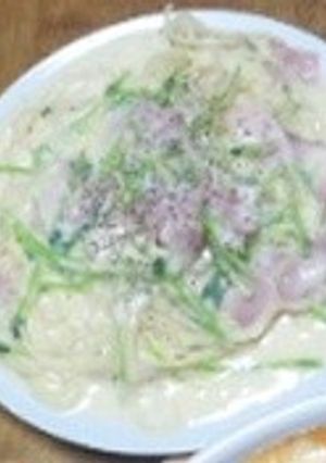 豆苗使って和風カルボナーラ♪-レシピのメイン写真