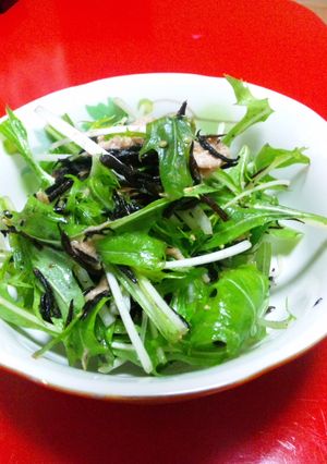 水菜とひじきとシーチキンのサラダ-レシピのメイン写真