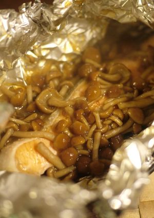 ♪簡単手間なし♪塩鮭となめこのホイル蒸し-レシピのメイン写真