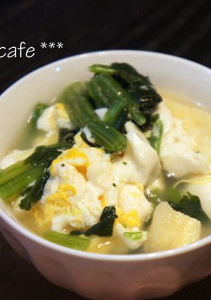 豆腐とほうれん草と油揚げのさっと煮-レシピのメイン写真