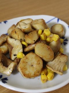 エリンギとコーンのバター醤油炒め-レシピのメイン写真