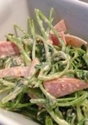 豆苗のピーナッツマヨ和え-レシピのメイン写真