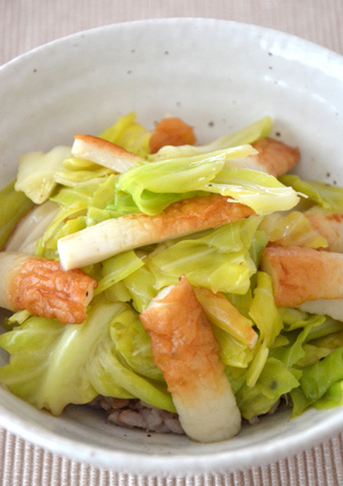 ちくわとキャベツのかんたん中華風丼-レシピのメイン写真