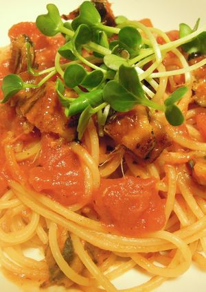 意外な美味しさ！あなごとトマトのパスタ-レシピのメイン写真