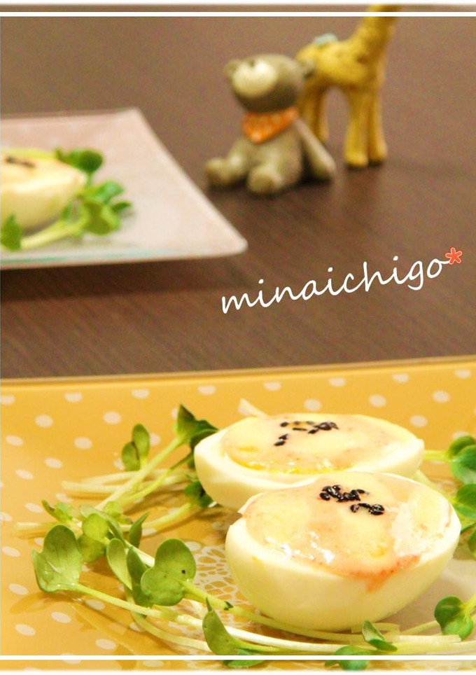 ゆで卵のめんたいマヨ焼き-レシピのメイン写真