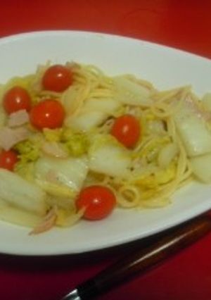 白菜とトマトのパスタ-レシピのメイン写真