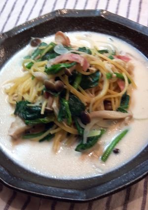 カロリー控えめ☆牛乳スープパスタ-レシピのメイン写真