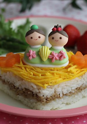 おひなまつりに♪簡単！そぼろご飯菱餅風♪-レシピのメイン写真