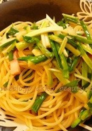 【庄内の恵】あさつきとうるいのパスタ-レシピのメイン写真