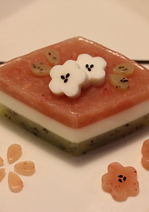 おひなまつりに♪寒天で菱餅風★-レシピのメイン写真