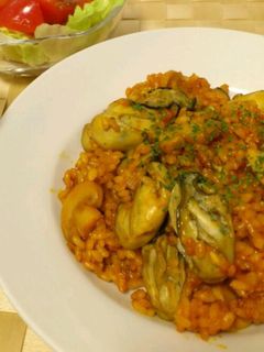 野菜ジュースで牡蠣のピラフ-レシピのメイン写真