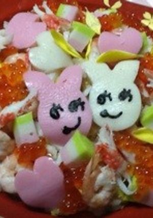 ひな祭りうさぎの具たくさんちらし寿司-レシピのメイン写真