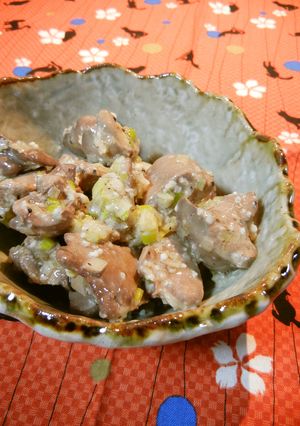 お酒の肴「レバーの塩麹ねぎダレ和え♬」-レシピのメイン写真