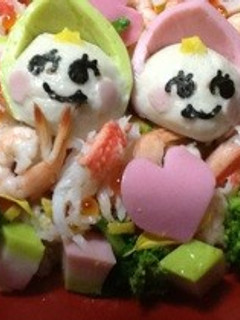 ひな祭りにお雛様ケーキ風寿司-レシピのメイン写真