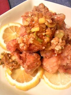 今日の晩御飯!鷄唐揚げ&薬味ソース-レシピのメイン写真